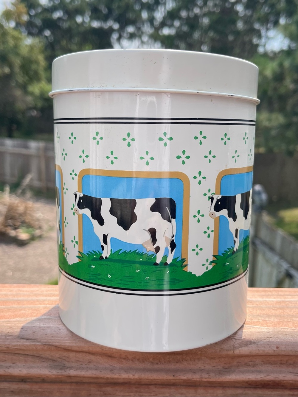 Vtg 80s Set Of 4 Nesting Tin Canisters Vandor Country Farmhouse Decor Cottage - Picture 2 of 16